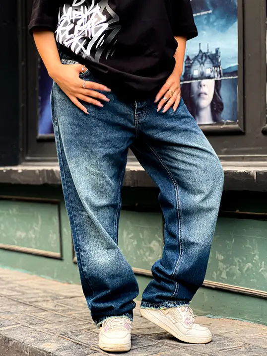 Blue Washed Jeans wide leg 